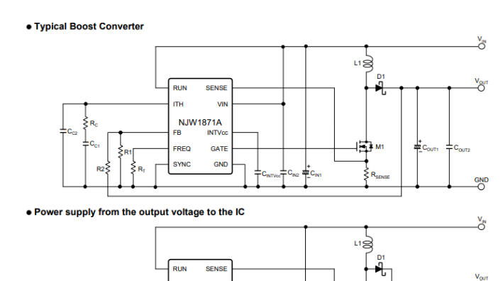 电流模式、驱动MOSFET的升压/回扫型开关稳压器IC NJW1871A系列